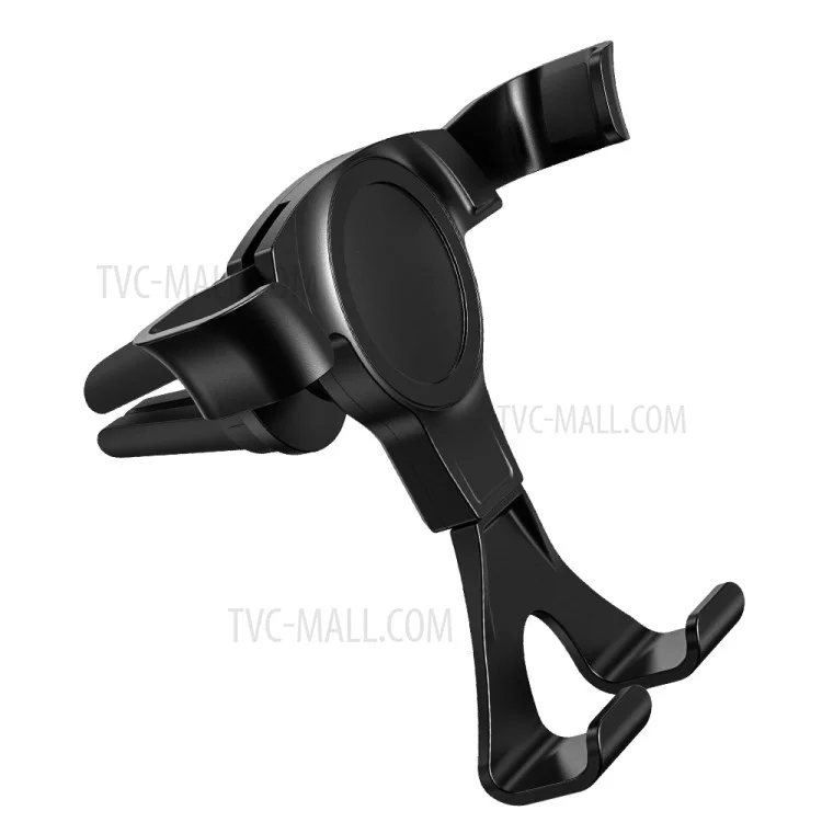 TOPK D12 Aluminium Alloy Gravity Car Air Vent Mount Car Phone Holder for iPhone Samsung Huawei Etc. - Black