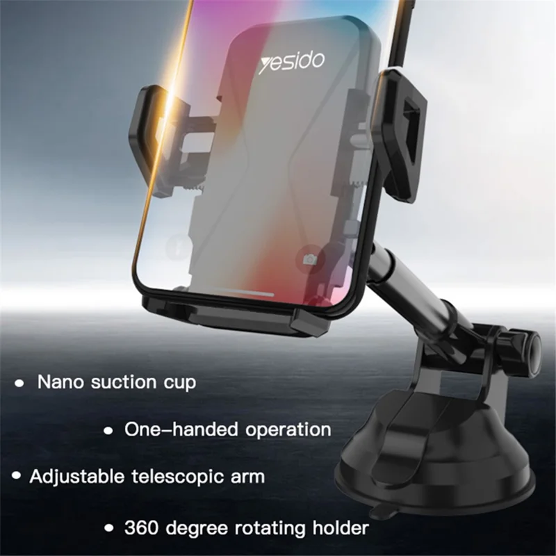 YESIDO C40 Universal Auto Clip Car Phone Holder Mount for 4-7 inches Phones