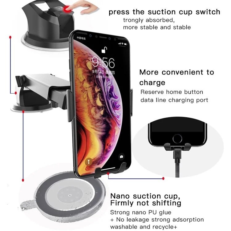 YESIDO C44 Universal Dashboard Car Phone Holder Bracket Mount for 3.5-6 inches Phones