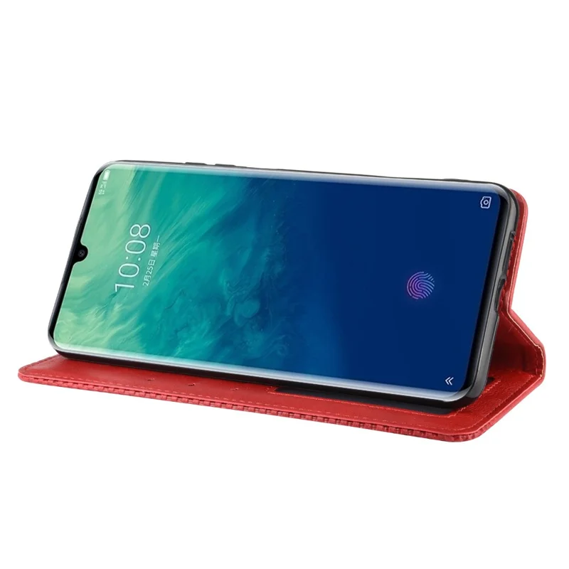 Vintage Style Wallet Leder Stand Hülle Für ZTE Axon 10 Pro/Axon 10 Pro 5G/A2020 Pro - Rot