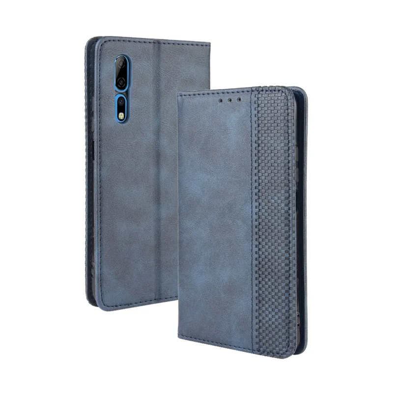Vintage Style Wallet Leder Stand Hülle Für ZTE Axon 10 Pro/Axon 10 Pro 5G/A2020 Pro - Blau