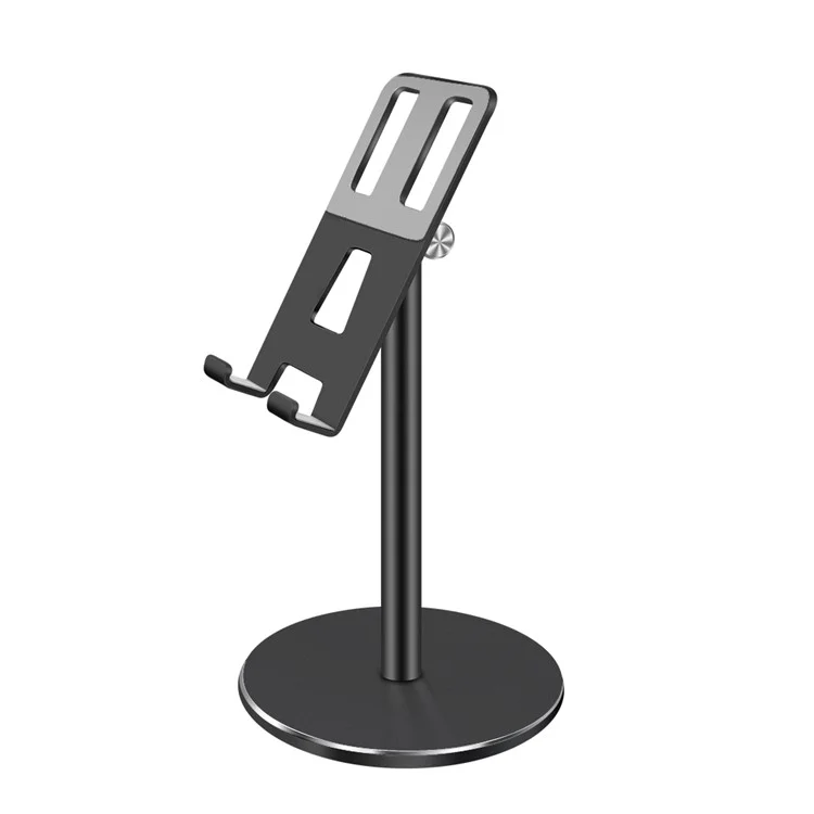 L038G Adjustable Aluminum Alloy Bracket Universal Mobile Phone Tablet Desktop Stand - Black