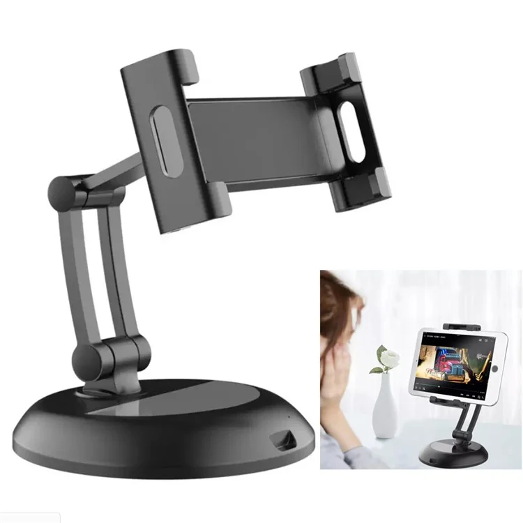 Universal 5-12.9 inch Mobile Phone Stand Adjustable Desktop Tablet Holder Bracket - Black