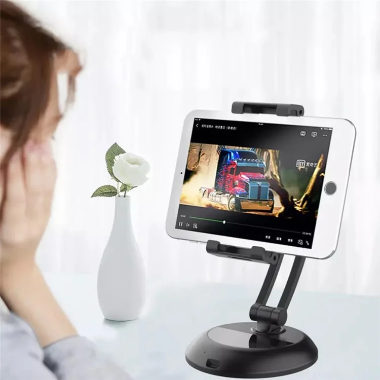 Universal 5-12.9 inch Mobile Phone Stand Adjustable Desktop Tablet Holder Bracket - Black