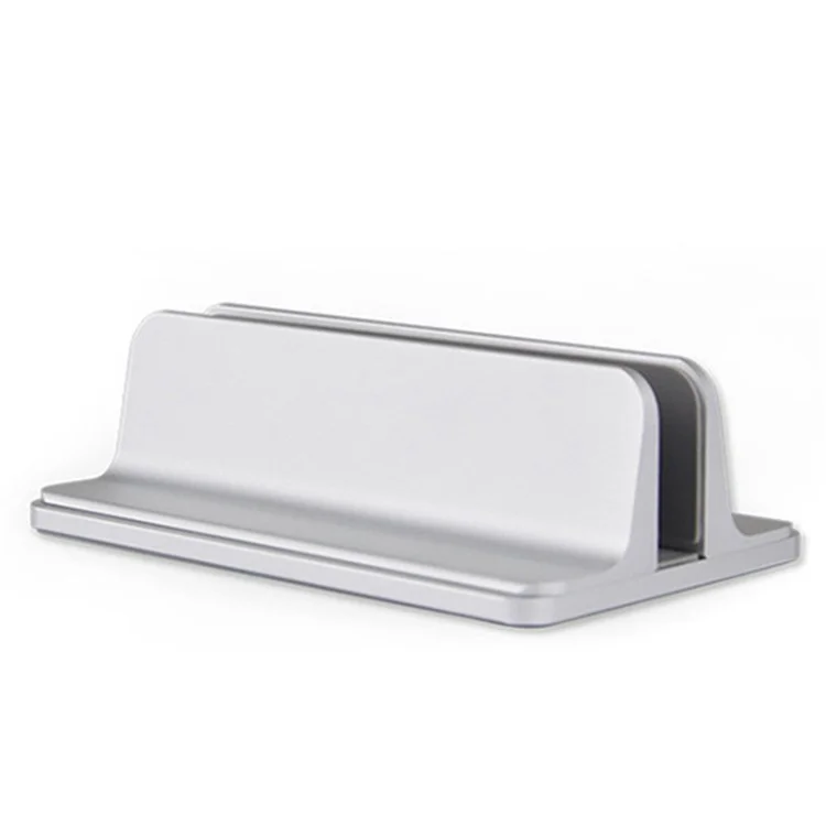 Vertical Laptop Stand Dock Desktop Aluminum Alloy Stand with Adjustable Width - Silver