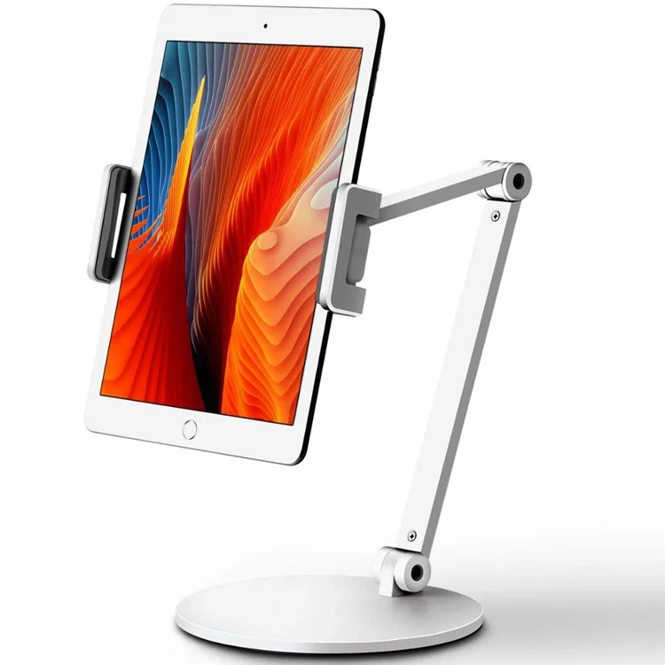 AP-7L Braccio lungo in alluminio per telefono cellulare Rotazione 4,7-12,9 pollici Ipad Ipad PC Supporto per laptop PC - Argento