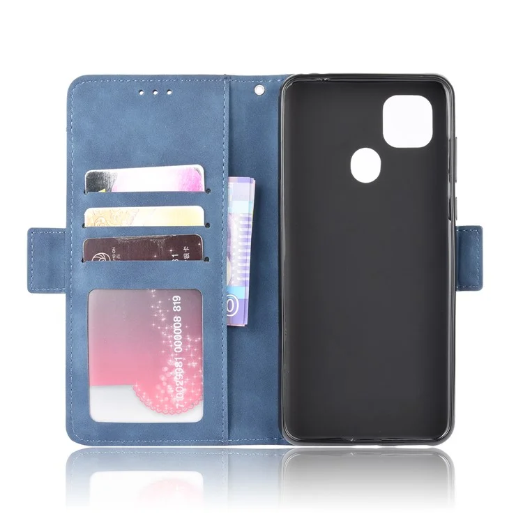 Multi-slot Wallet Stand Flip Leather Protective Case for ZTE Blade 20 / Zmax 10 / Z6250 - Blue