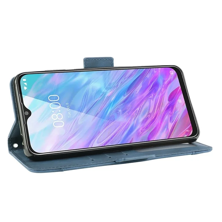 Multi-slot Wallet Stand Flip Leather Protective Case for ZTE Blade 20 / Zmax 10 / Z6250 - Blue