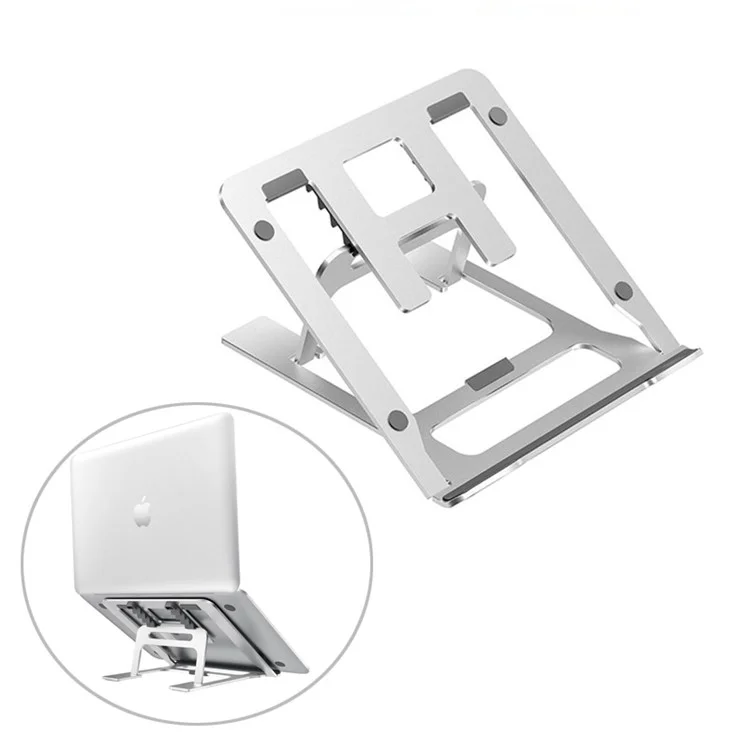 Aluminum Alloy Folding Lifting Cooling Laptop Computer Bracket - White