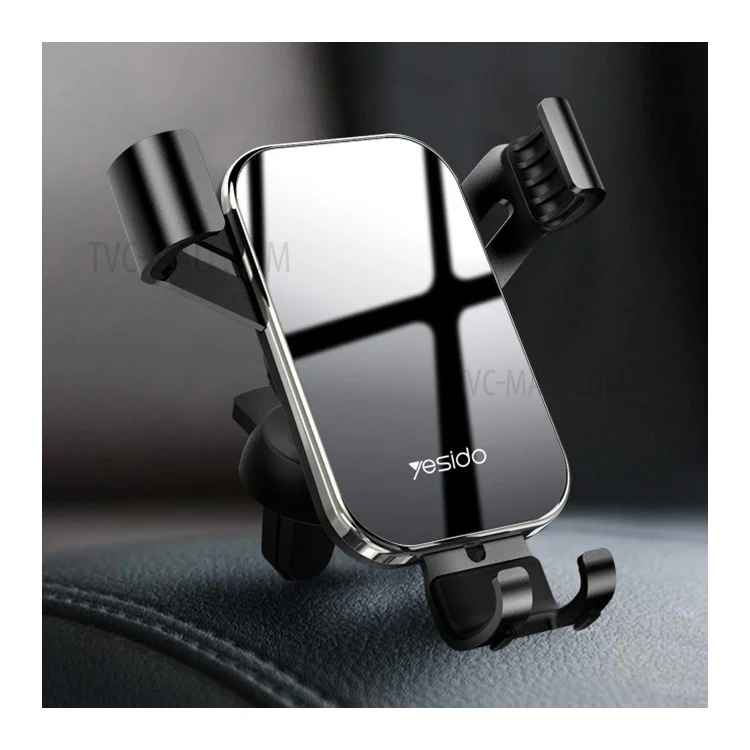 Yesido Car Air Vent Gravity Bracket Bracket Aluminum Сплав Universal Car Mount C87 - Черный