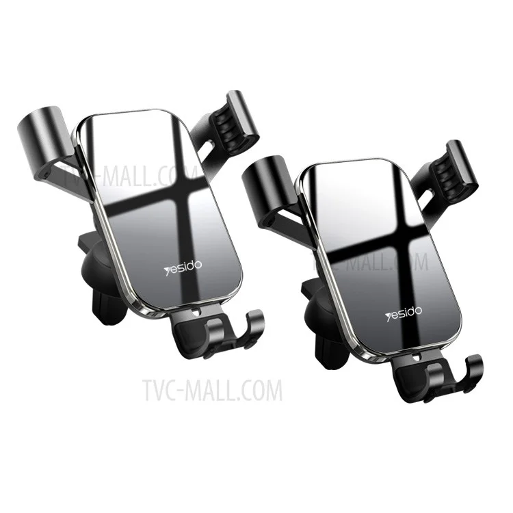 Yesido Car Air Vent Gravity Bracket Bracket Aluminum Сплав Universal Car Mount C87 - Черный