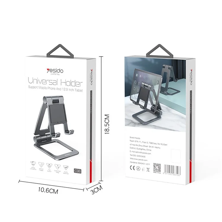 Yesido C98 Алюминиевый Сплав Сплав Anit-Skid Mini Desktop Morne Mobile Plant Plablet Universal Holder Cracket
