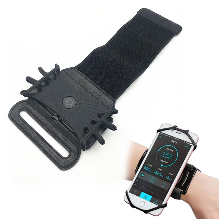 Detachable Rotatable Sports Wristband Phone Holder for Hiking Biking Walking Gym