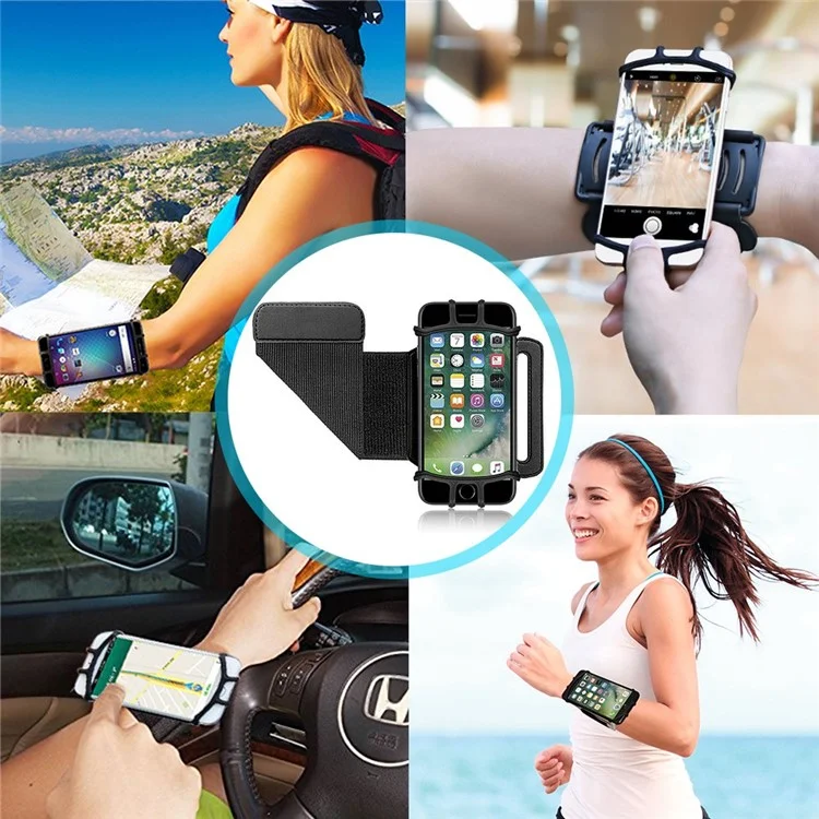 Detachable Rotatable Sports Wristband Phone Holder for Hiking Biking Walking Gym