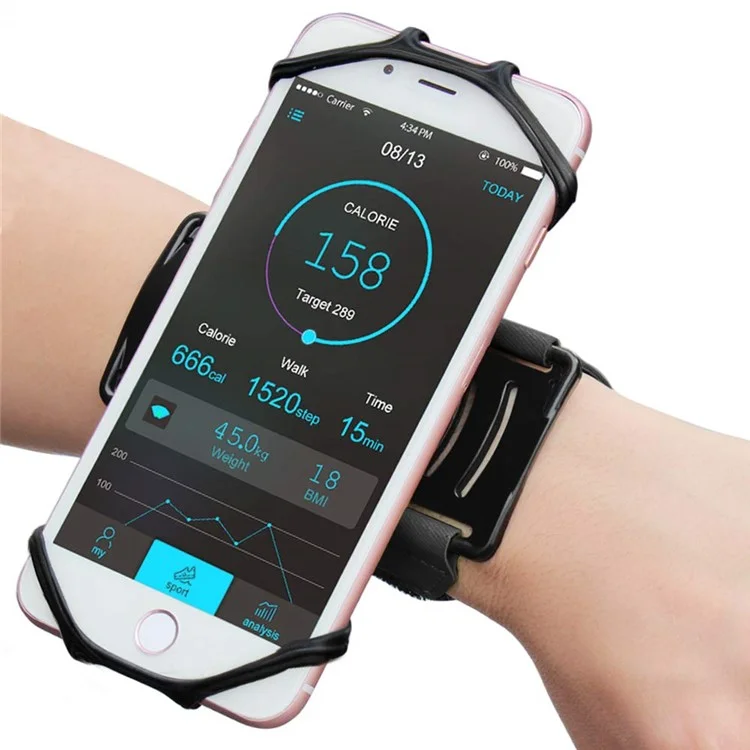 Detachable Rotatable Sports Wristband Phone Holder for Hiking Biking Walking Gym