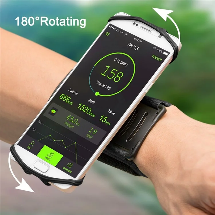 Detachable Rotatable Sports Wristband Phone Holder for Hiking Biking Walking Gym