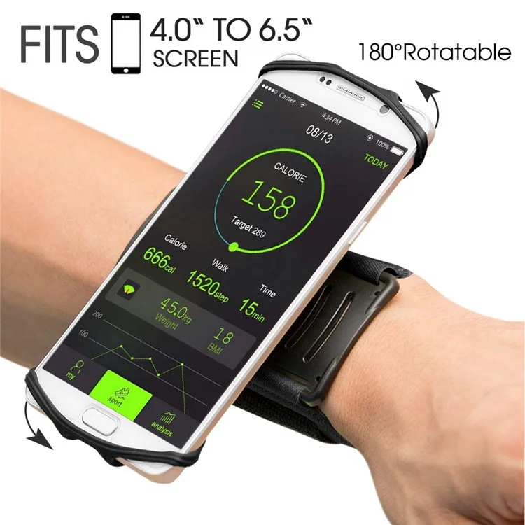 Detachable Rotatable Sports Wristband Phone Holder for Hiking Biking Walking Gym