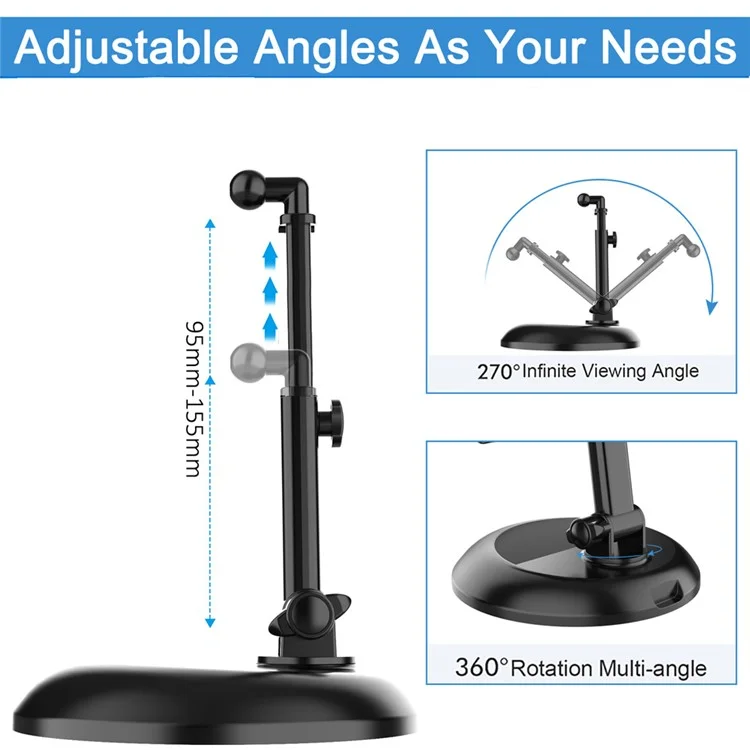 Desktop Laptop Stand Extendable Phone Holder 360 Degree Adjustable Cradle for iPhone iPad