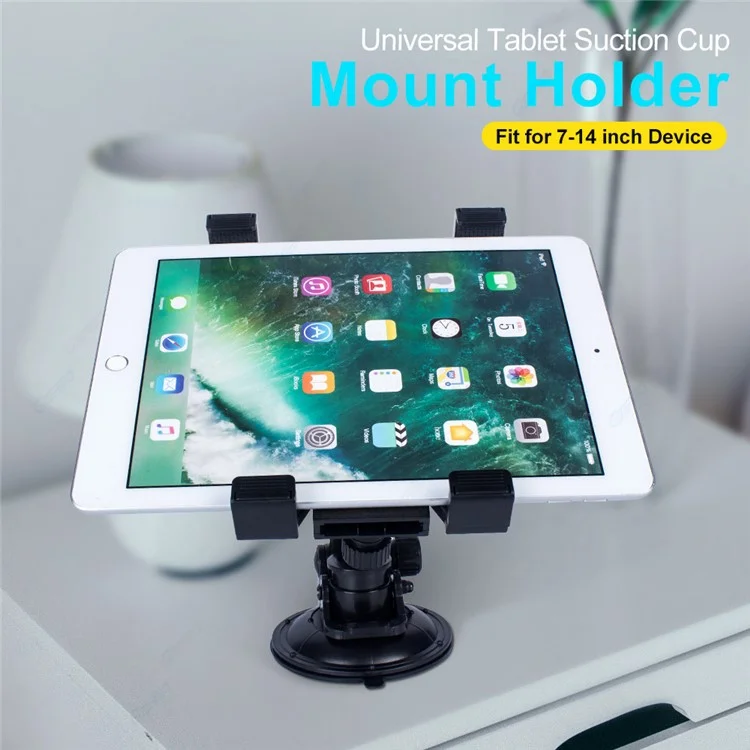 Car Dashboard Tablet Mount 360° Rotation Windshield Suction Cup iPad Holder for 7-14inch Tablet