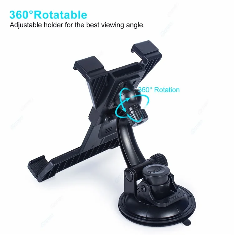 Car Dashboard Tablet Mount 360° Rotation Windshield Suction Cup iPad Holder for 7-14inch Tablet