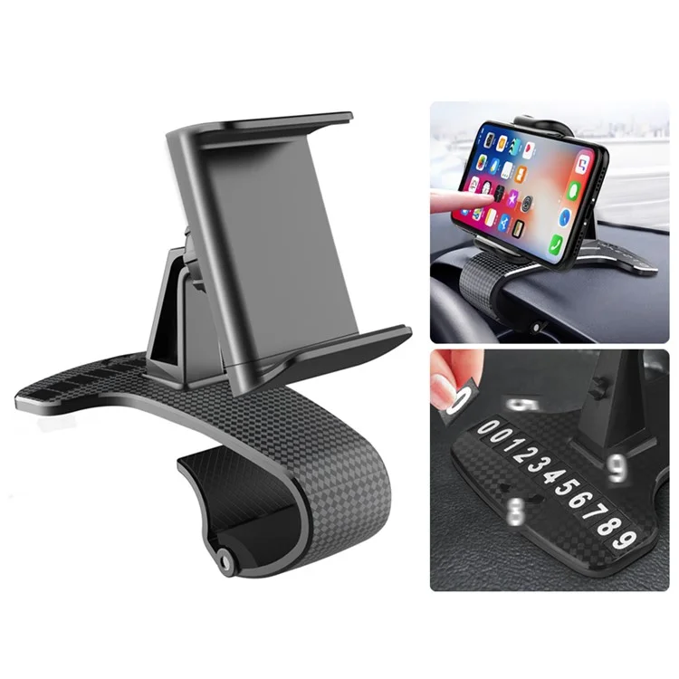 Auto Dashboard Bracket Handyhalter 360 Grad Drehung mit temporärer Parkplatz-Anrufnummer-Platte