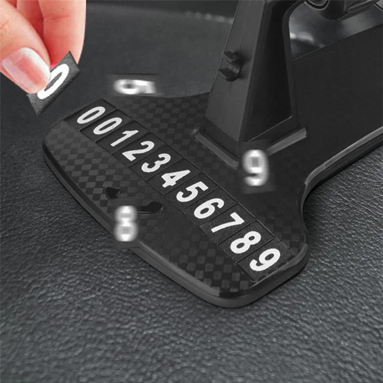 Auto Dashboard Bracket Handyhalter 360 Grad Drehung mit temporärer Parkplatz-Anrufnummer-Platte
