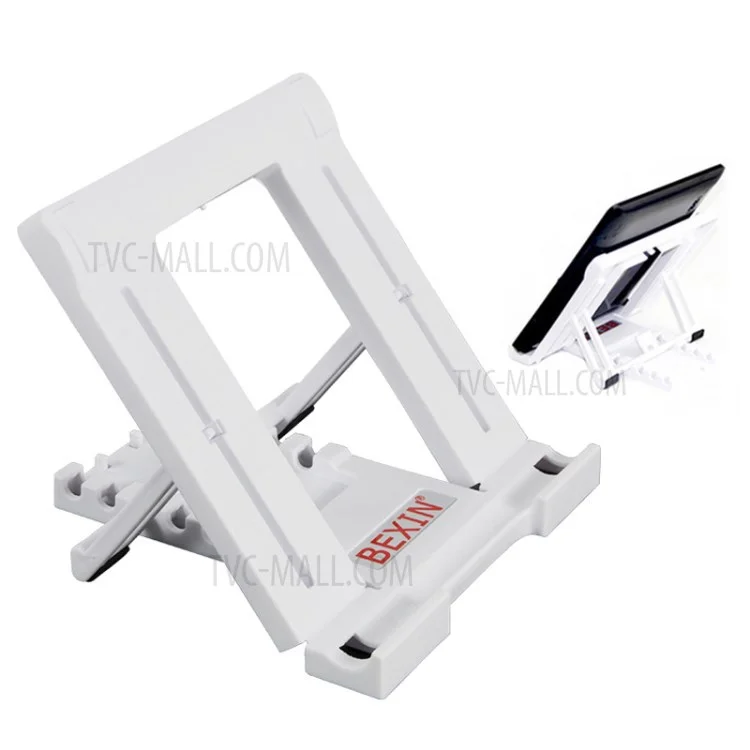 BEXIN Universal Folding Table Support Holder Desktop Stand for 7-11inch Cell Phone Tablet - White
