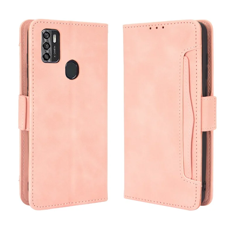 Full Protection Leather Wallet Protective Case with Multiple Card Slots for ZTE Blade A7s 2020 - Pink