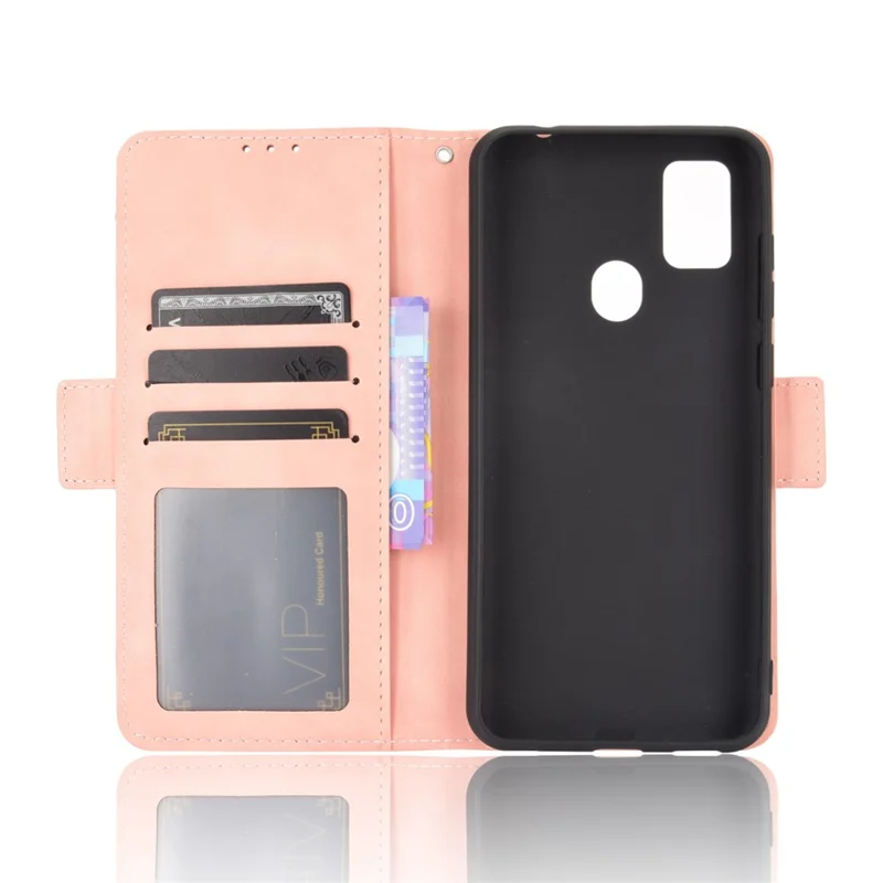 Full Protection Leather Wallet Protective Case with Multiple Card Slots for ZTE Blade A7s 2020 - Pink