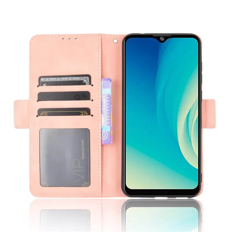 Full Protection Leather Wallet Protective Case with Multiple Card Slots for ZTE Blade A7s 2020 - Pink