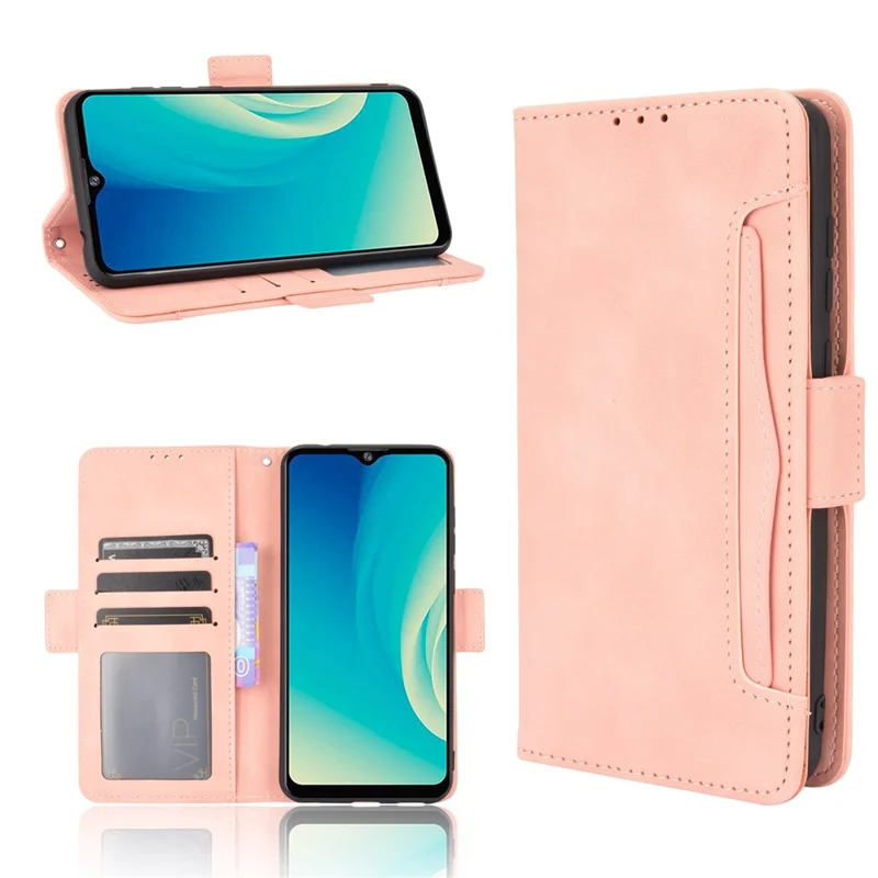 Full Protection Leather Wallet Protective Case with Multiple Card Slots for ZTE Blade A7s 2020 - Pink