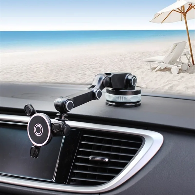 Adjustable Car GPS Windshield Dashboard Magnetic Sucker Mobile Phone Mount Holder Bracket for 4-6 inch Phone - Grey