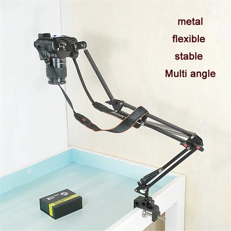 Flexible Long Arm Swivel Clamp Clip Mount Holder Stand Desktop Bracket for 208B DSLR Camera Monitor