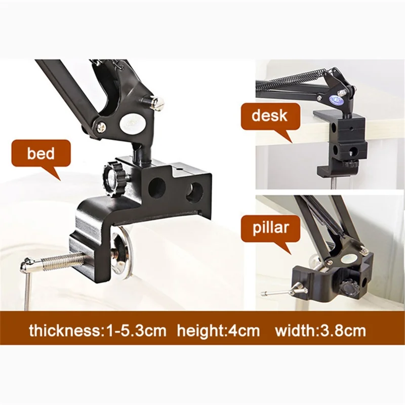 Flexible Long Arm Swivel Clamp Clip Mount Holder Stand Desktop Bracket for 208B DSLR Camera Monitor