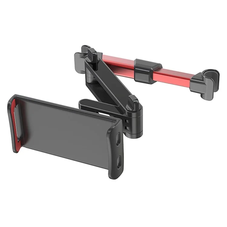 Foldable Car Mobile Phone Holder Tablet Stand Adjustable Back Seat Headrest Mount Bracket - Red