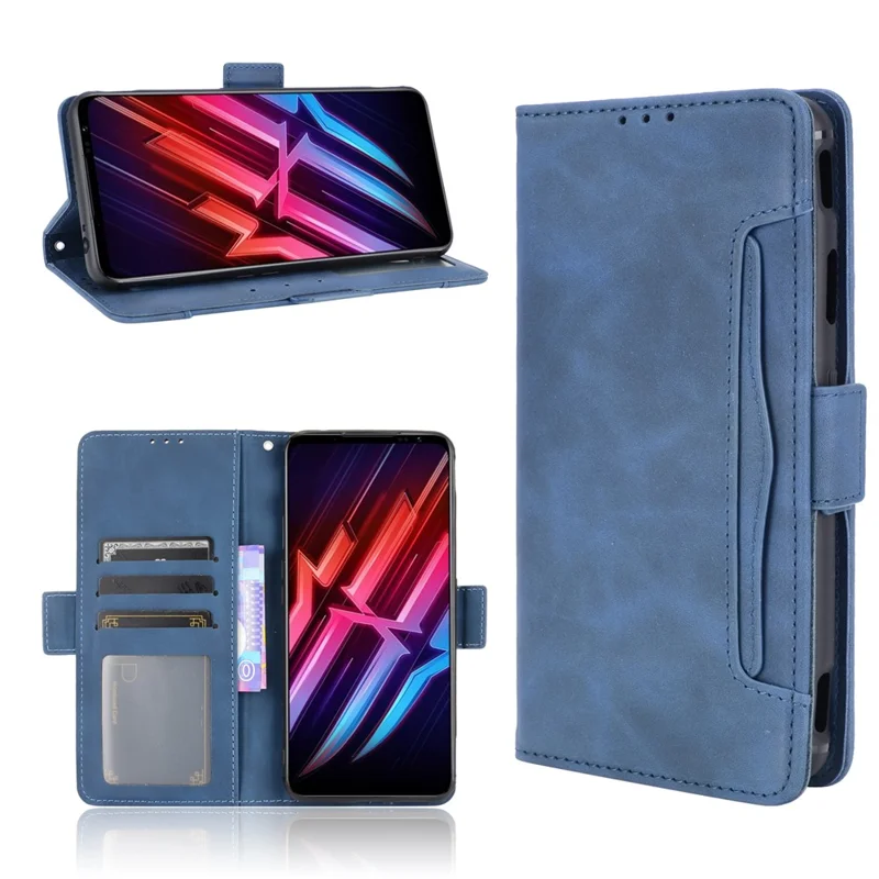Boîtier De Protection Du Portefeuille En Cuir Avec Plusieurs Machines À Sous Pour ZTE Nubia Red Magic 6 Pro / ZTE NUBIA RED MAGIC 6 - Bleu
