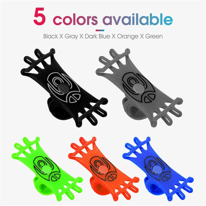 WEST BIKING Silicone Bicycle Phone Holder Motorcycle Mobile Phone Stand Mount for iPhone Samsung - Grey