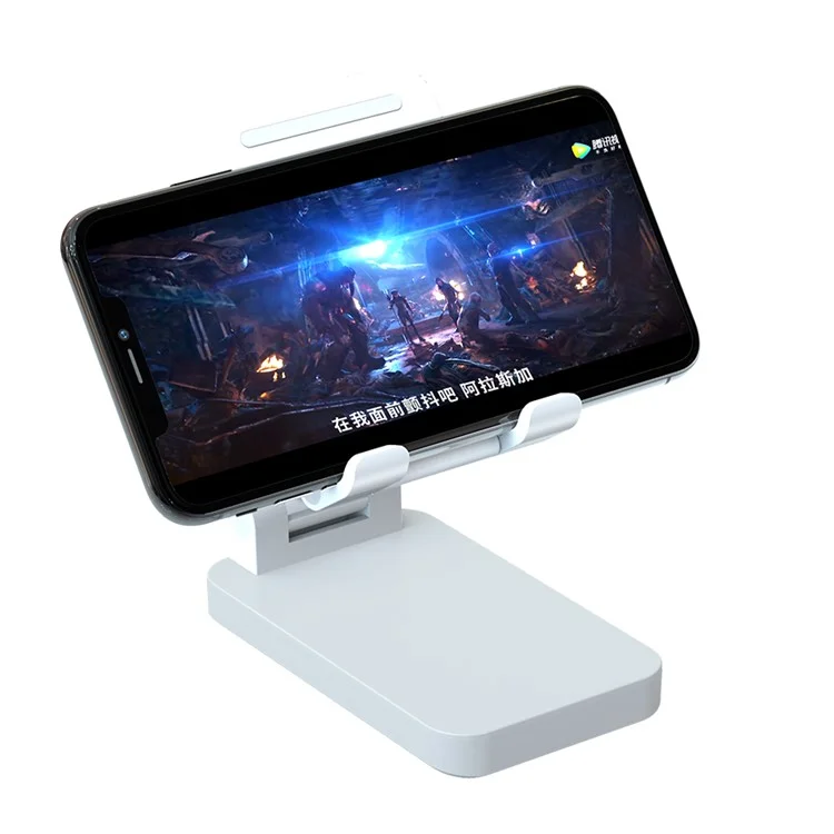 CCT2 Retractable Tablet Charging Power Bank Cell Phone Holder Stand Desktop Bracket - White