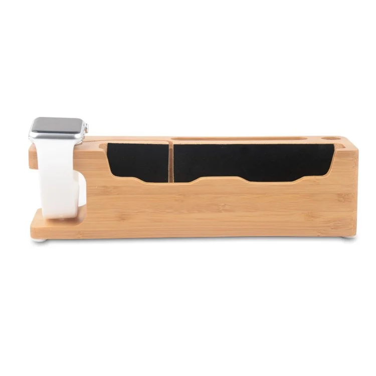 Estación de escritorio DCR-008 Bamboo Wood Cargador Dock Holder para Apple Watch iPhone Samsung Huawei