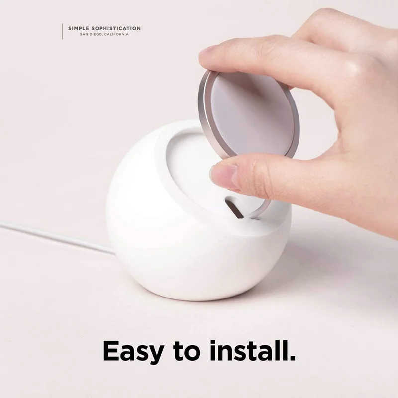 Round Wireless Charger Mount Mobile Phone Fast Charging Stand Holder Base - White