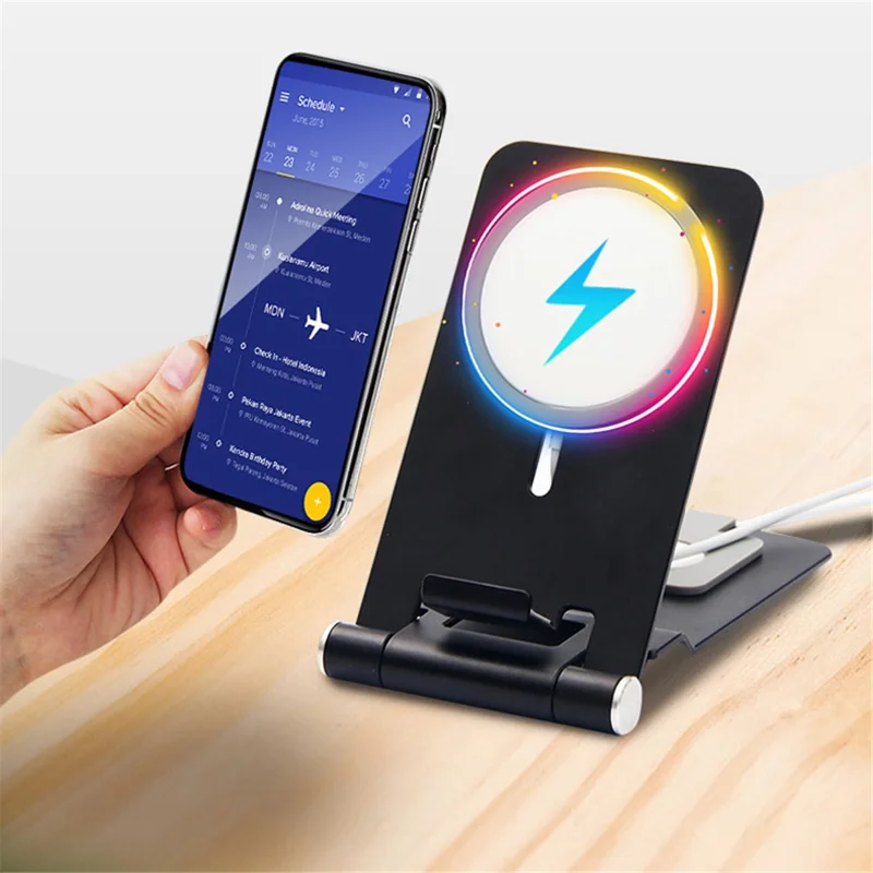 2-in-1 Wireless Charger Holder Phone Watch Charging Desktop Stand for Apple Watch iPhone Magsafe - Silver