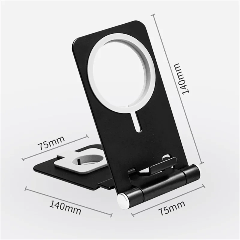 2-in-1 Wireless Charger Holder Phone Watch Charging Desktop Stand for Apple Watch iPhone Magsafe - Silver
