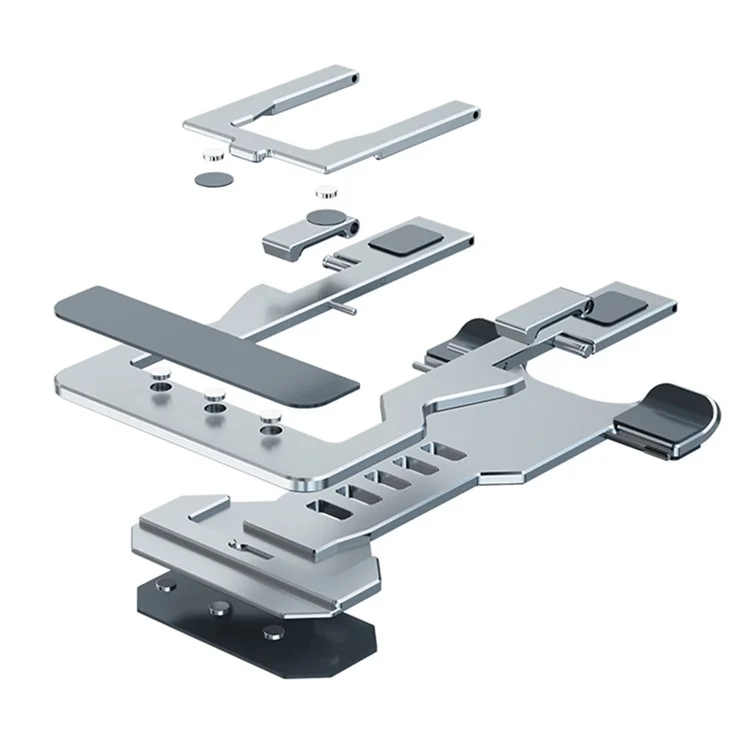 H12 Universal Foldable Mobile Phone Tablet Metal Bracket Desktop Holder Stand - Silver