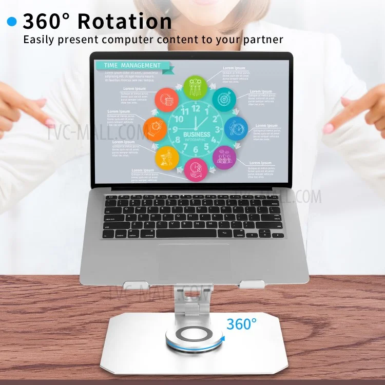 NB08 360 ° Rotation de Bureau de Bureau Rotation Support Aluminium Alliage Pliminate
