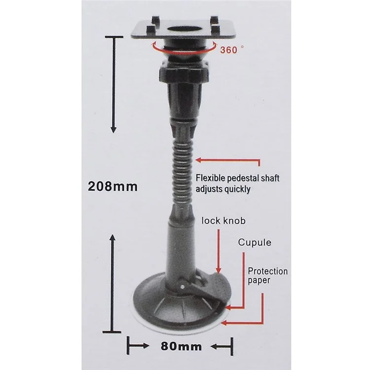 Universeller Saugnapfhalter + Auto-Luftzughalterung Für Mobiltelefon / Tablette / PDA / GPS, Länge: 45-115mm