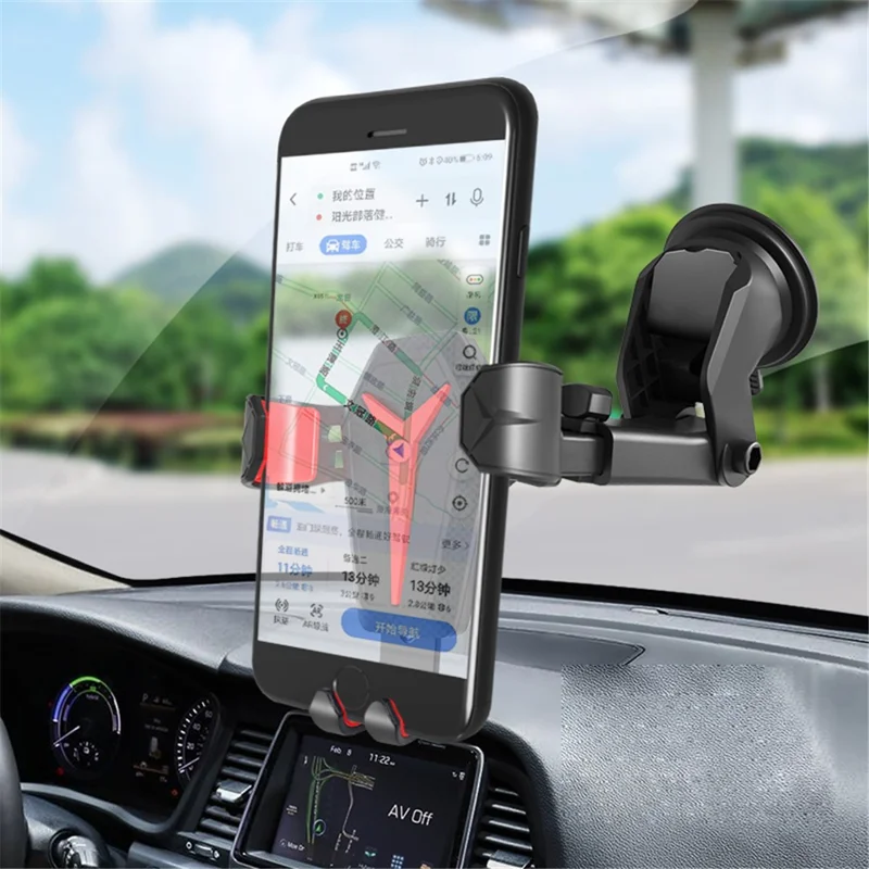 2 in 1 Suction Up Gravity Car Phone Holder Mobile Phone Support Stand Bracket for iPhone 12 11 X Max Xiaomi Samsung - Yellow