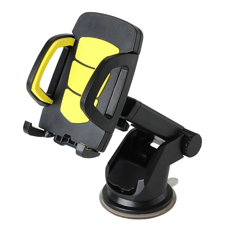 X0403 Telescopic Sucker Car Phone Holder 360 Degree Rotation Extendable GPS Mount Stand Support - Yellow