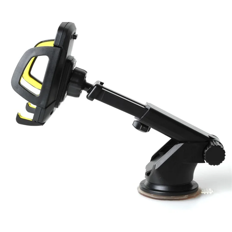 X0403 Telescopic Sucker Car Phone Holder 360 Degree Rotation Extendable GPS Mount Stand Support - Yellow