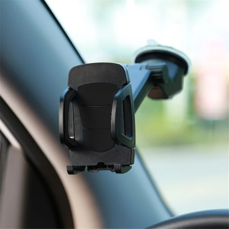 X0403 Telescopic Sucker Car Phone Holder 360 Degree Rotation Estensibile Supporto GPS Mount Stand - Nero