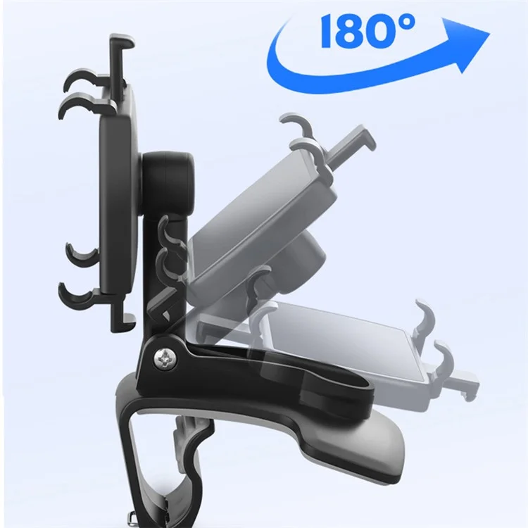 YB20-3 Car Mobile Phone Holder 360 Degree Stand Dashboard Rear View Mirror Sunshade Baffle GPS Mount
